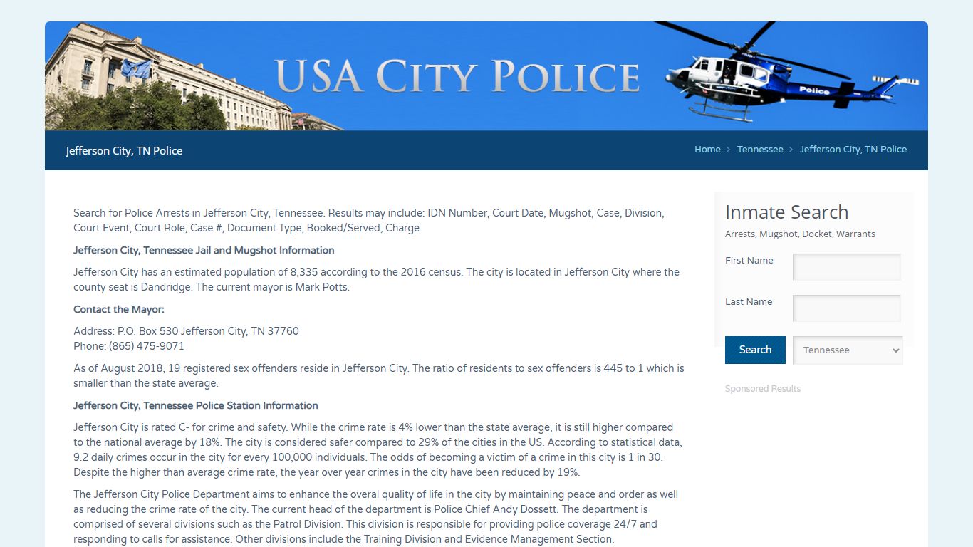 Jefferson City, TN Police | Jail Records
